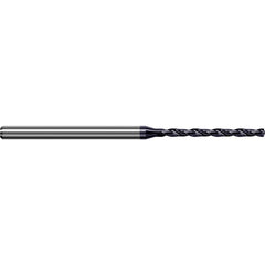 Micro Drill Bit: 0.0145″ Dia, 140 °, Solid Carbide AlTiN Finish, RH Cut, Spiral Flute