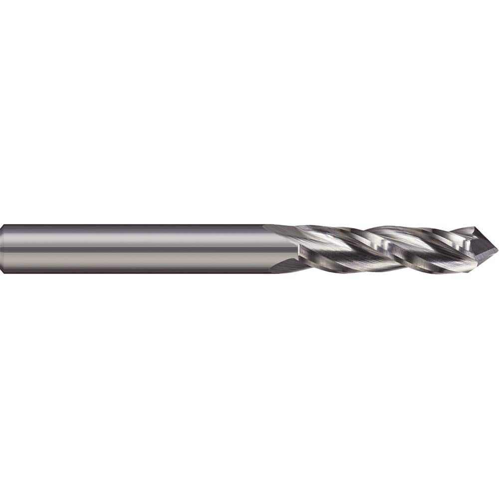 Drill Mill: 1/4″ Dia, 3/4″ LOC, 3 Flutes, 60 ° Point, Solid Carbide 2-1/2″ OAL, 1/4″ Shank Dia, Uncoated