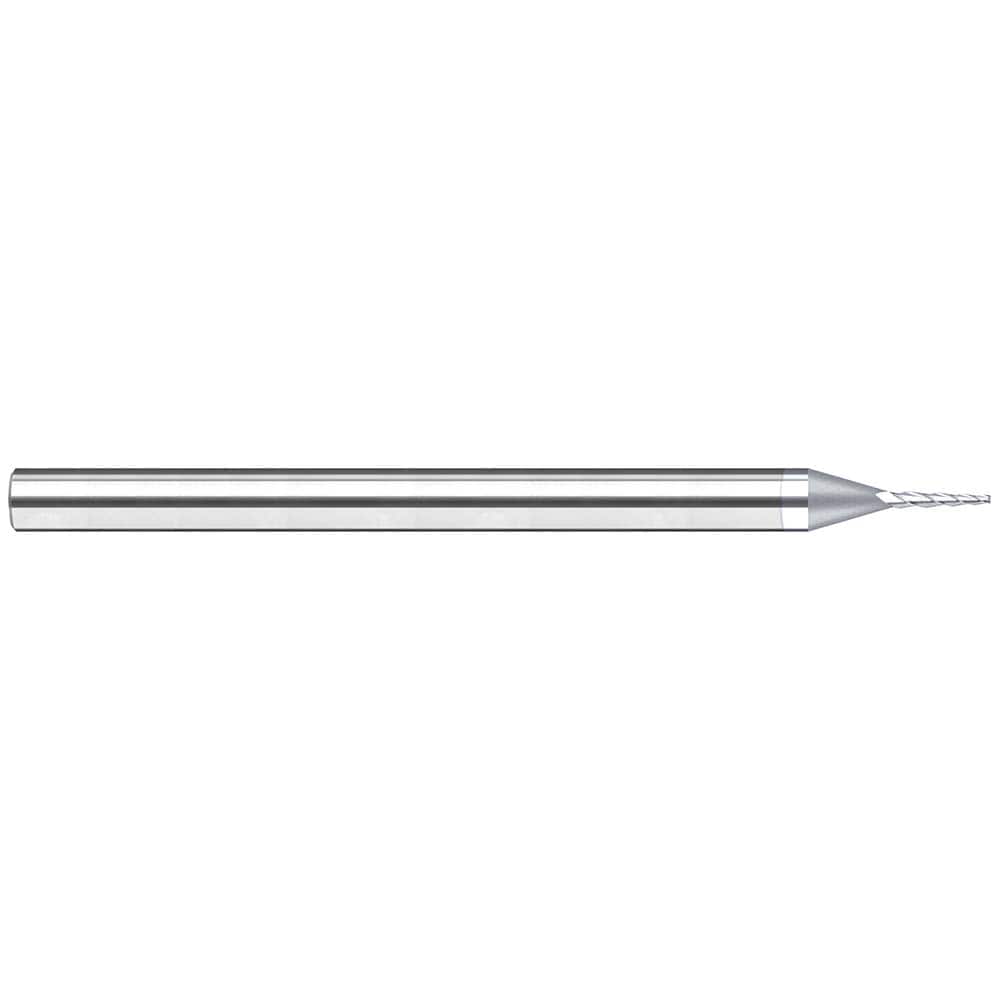 Harvey Tool - 3° per Side 0.03" Small End Diam 5/32" LOC 3-Flute Solid Carbide Tapered Square End Mill - Exact Industrial Supply