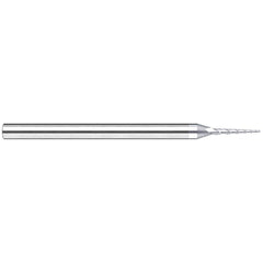 Harvey Tool - 5° per Side 0.03" Small End Diam 0.3" LOC 3-Flute Solid Carbide Tapered Square End Mill - Exact Industrial Supply