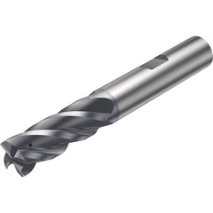 Corner Chamfer End Mill: 0.394″ Dia, 4 Flute, Solid Carbide 72 mm OAL, 10 mm Shank Dia, 38 ° Helix, AlTiN Coated, Centercutting