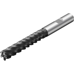 Corner Radius End Mill: 3/8″ Dia, 1-7/8″ LOC, 0.06″ Radius, 5 Flutes, Solid Carbide 3-3/4″ OAL, 3/8″ Shank Dia, 42 ° Helix, TiAlSiN Coated, Corner Radius End, Series CoroMill Plura