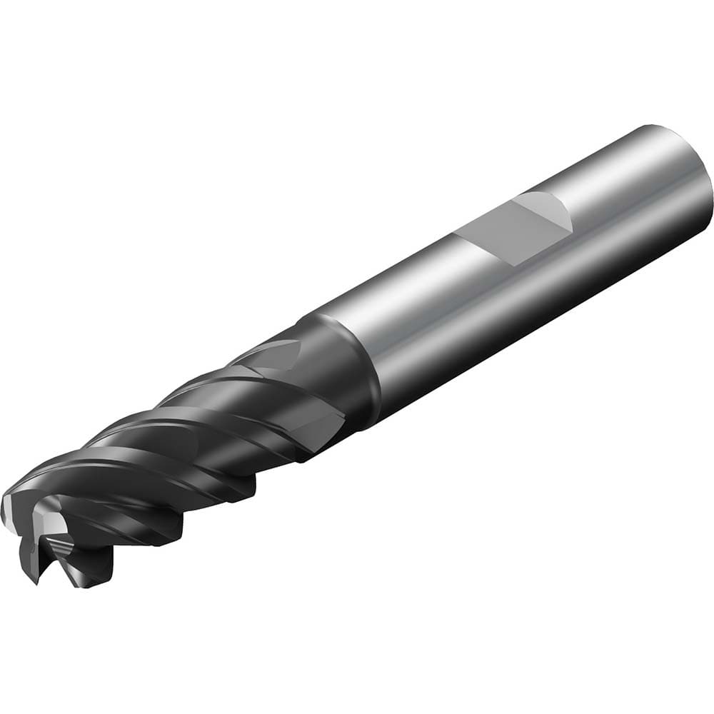 Sandvik Coromant - Corner Radius & Corner Chamfer End Mills; Mill Diameter (Inch): 0.25 ; Mill Diameter (Decimal Inch): 0.2500 ; End Type: Corner Radius ; Corner Radius (mm): 0.77 ; Corner Radius (Decimal Inch): 0.03 ; Number of Flutes: 4 - Exact Industrial Supply