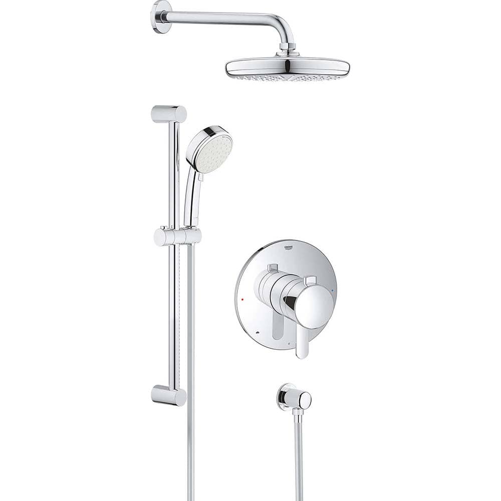 Grohe - Tub & Shower Faucets; Type: Shower System ; Style: Europlus ; Design: Check Valve ; Material: Metal ; Handle Type: Lever ; Handle Material: Metal - Exact Industrial Supply