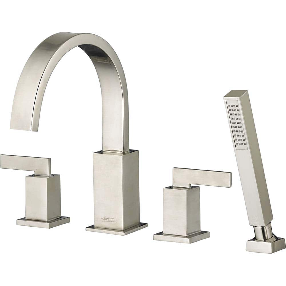 American Standard - Tub & Shower Faucets; Type: Tub Faucet with personal shower ; Style: Times Square ; Design: Ceramic Mixing Cartridge ; Material: Brass ; Handle Type: Lever ; Handle Material: Metal - Exact Industrial Supply