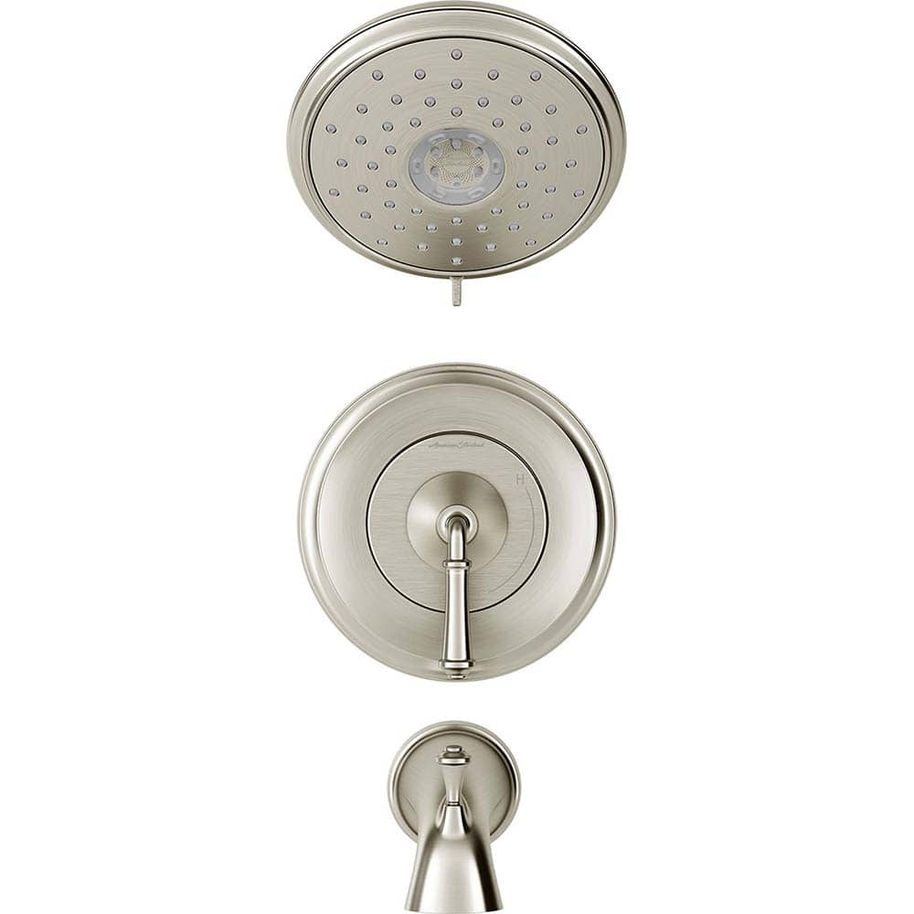 American Standard - Tub & Shower Faucets; Type: Tub and Shower Trim ; Style: Delancey ; Design: Ceramic Mixing Cartridge ; Material: Metal ; Handle Type: Lever ; Handle Material: Metal - Exact Industrial Supply