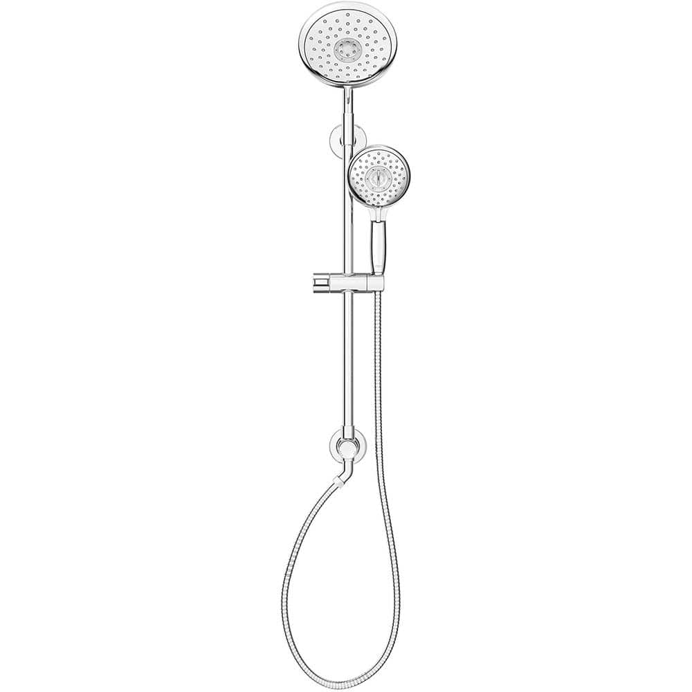 American Standard - Shower Heads & Accessories; Type: 2-in-1 ; Material: Metal ; GPM: 1.80 ; Face Diameter: 7 (Inch); Finish/Coating: Polished Chrome ; Settings: Spray, Pulse, Combination Pulse-Massage - Exact Industrial Supply