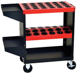 Tool Storage Cart - Holds 36 Pcs. 50 Taper - Black/Red - Benchmark Tooling