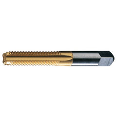 ‎#6-40 UNF 3 Flute H2 HSS Standard Bottoming Chamfer General Purpose Hand Tap- TiN - Exact Industrial Supply
