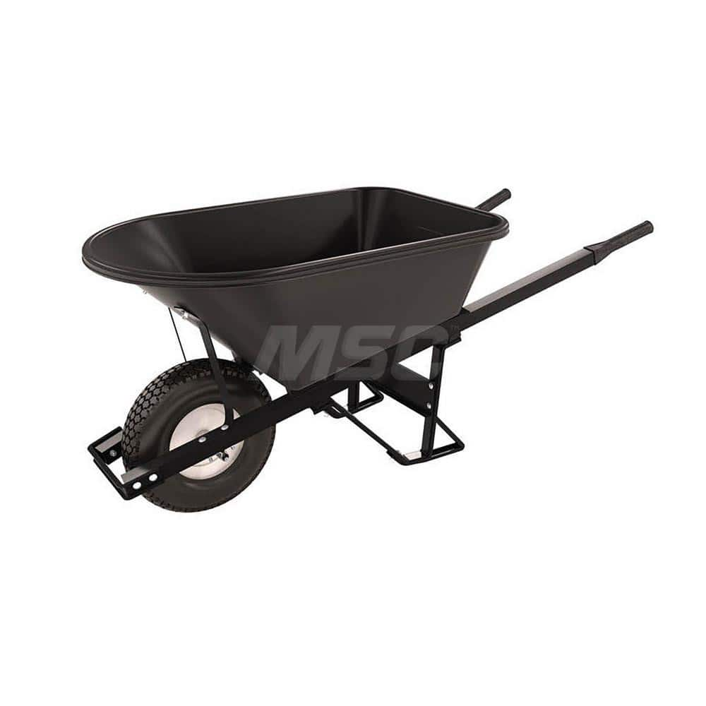 Wheelbarrows; Volume Capacity: 5.8; Load Capacity: 250; Wheel Type: Flat-Free Wheel; Wheel Material: Rubber; Tray Material: Polyethylene; Handle Material: Steel; Capacity (Lb.): 5.8