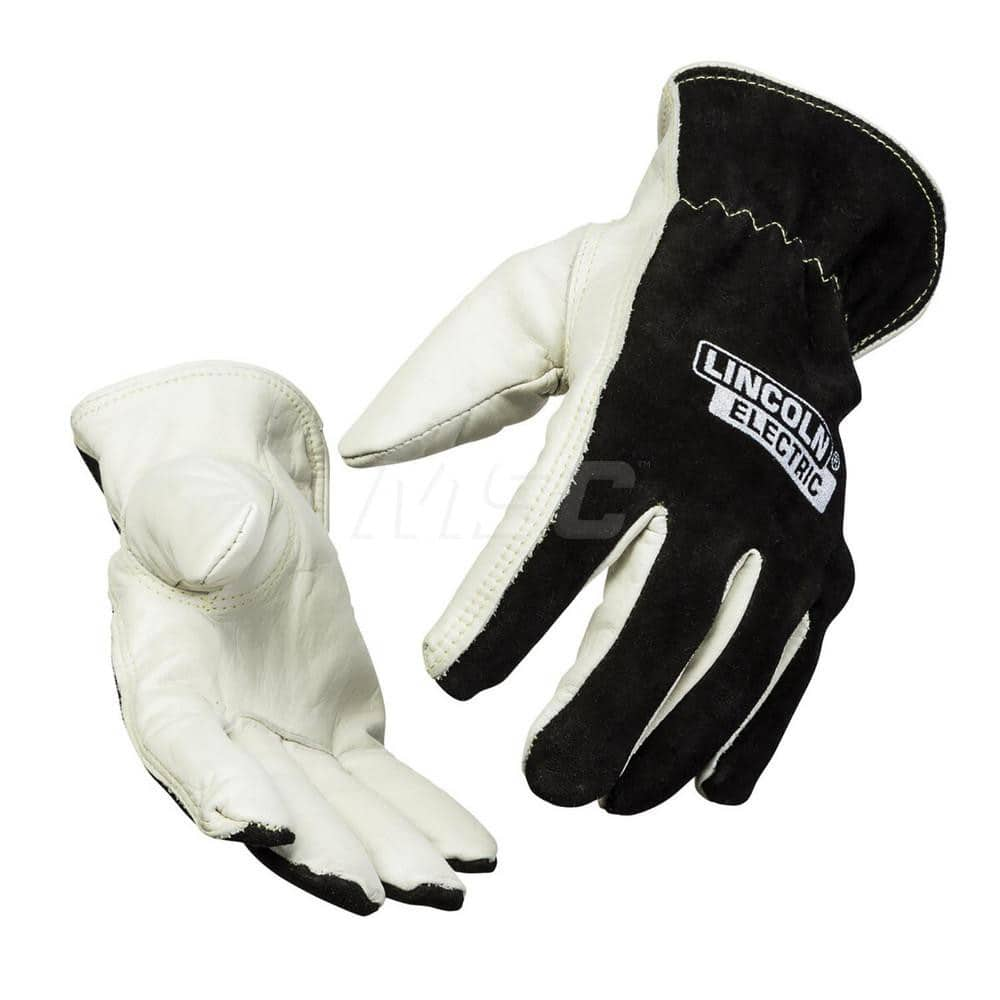 Welding Gloves: Size X-Large, Uncoated, TIG Welding Application Black & White, Uncoated Coverage, Textured Grip