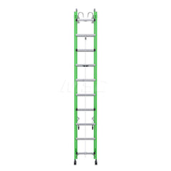 Extension Ladders; Type: Extension Ladder; Material: Fiberglass; Working Length: 13 Feet; Load Capacity (Lb.): 375; Extended Ladder Height: 16; Step Material: Aluminum; Step Ladder Height: 16.25; Overall Depth: 6 in; Number Of Steps: 20; Ladder Rating: Ty