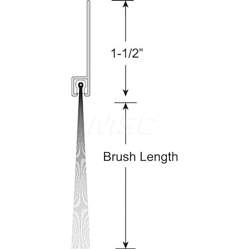 Sweeps & Seals; Product Type: Garage & Dock Door Sweep with Weather Seal; Flange Material: Anodized Aluminum; Overall Height: 2.5; Bristle Length: 1; Flange Width: 1.5000; Bristle Material: Polypropylene; Overall Length (Inch): 10.00; Length (Inch): 10.00