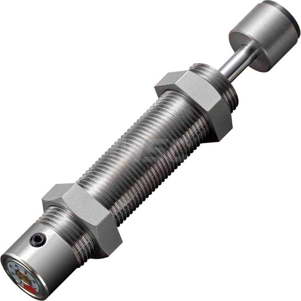 Standard-Duty Shock Absorber: 6 mm Rod Dia, 27.7 mm OD, 16 mm Stroke, M20 x 1.5 Thread 127 mm OAL, 18.1 lb Force