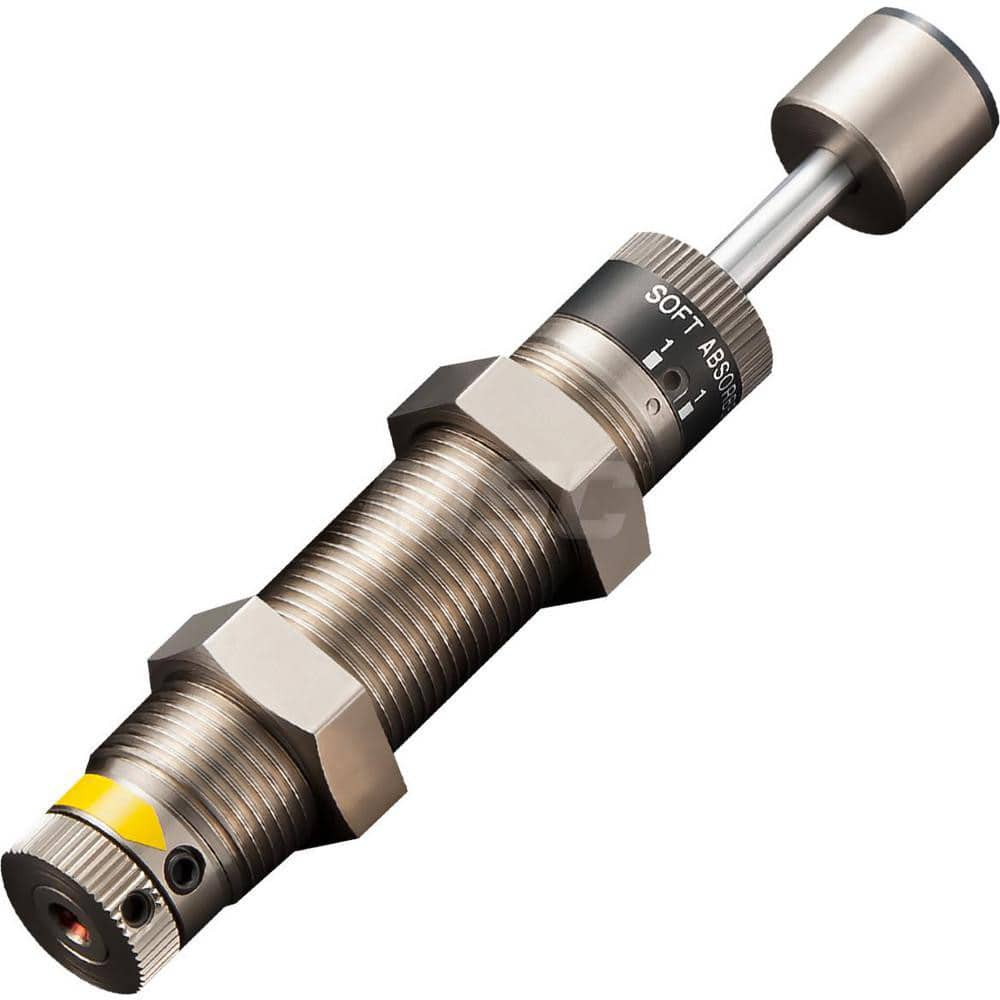 Standard-Duty Shock Absorber: 6 mm Rod Dia, 27.7 mm OD, 16 mm Stroke, M20 x 1.5 Thread 122 mm OAL, 35.2 lb Force