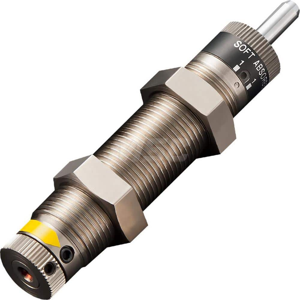 Standard-Duty Shock Absorber: 6 mm Rod Dia, 27.7 mm OD, 16 mm Stroke, M20 x 1.5 Thread 105 mm OAL, 35.2 lb Force