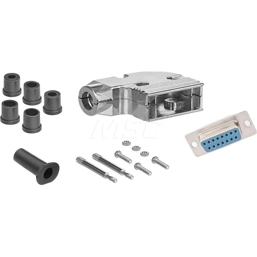 Female D-Sub RS-232 Serial DB15 Adapter Zinc Housing, Nickel-Plated, For Data Networks, Serial Data Transmission Device Management & Instrument Control