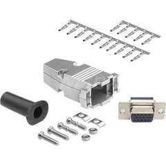 Female D-Sub RS-232 Serial High Density DB15 Adapter Zinc Housing, Nickel-Plated, For Data Networks, Serial Data Transmission Device Management & Instrument Control