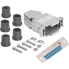 Female D-Sub RS-232 Serial DB15 Adapter Zinc Housing, Nickel-Plated, For Data Networks, Serial Data Transmission Device Management & Instrument Control