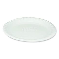 Plate & Tray: 10.25″ Dia, Foam, White, Solid