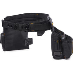 Tool Aprons & Tool Belts; Tool Type: Tool Belt; Minimum Waist Size: 32; Maximum Waist Size: 48; Material: Polyester; Number of Pockets: 12.000; Color: Black; Belt Type: Padded; Adjustable; Overall Width: 19; Overall Length: 5.51; Insulated: No; Tether Sty