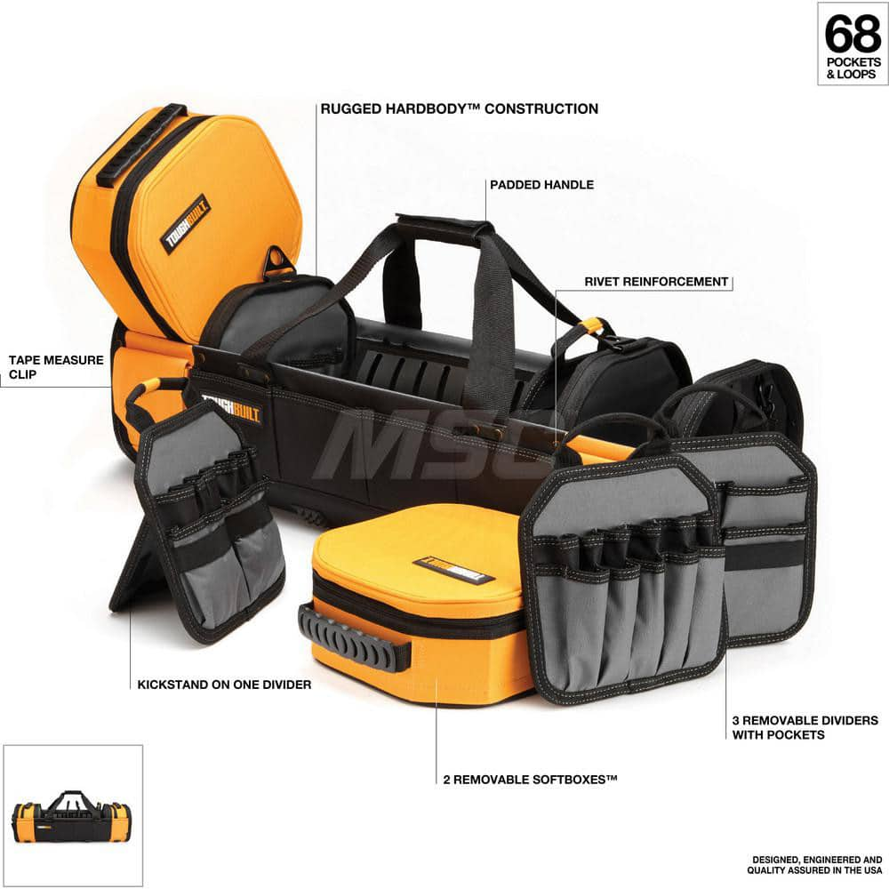 Tool Bag: 49 Pocket 31″ OAW, 11.5″ OAD, 10.5″ OAH, Plastic