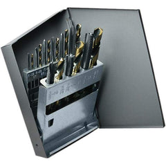 Cle-Line - Tap & Drill Sets Minimum Tap Thread Size (Inch): #6-32 Maximum Tap Thread Size (Inch): 1/2-13 - Benchmark Tooling