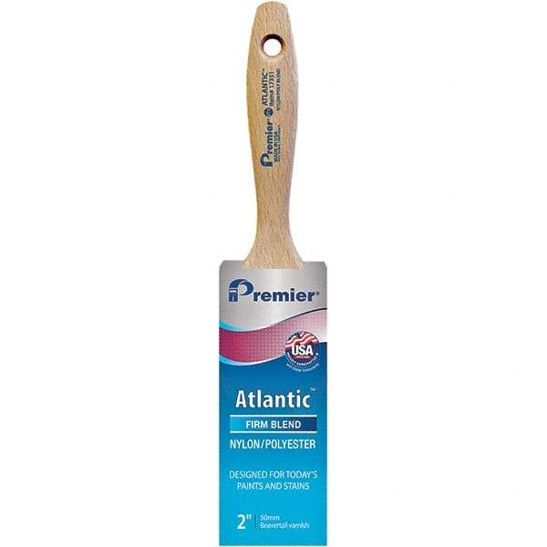 Premier Paint Roller - 2" Tapered Nylon/Polyester Varnish Brush - 2-11/16" Bristle Length, 5-1/4" Wood Beavertail Handle - Benchmark Tooling