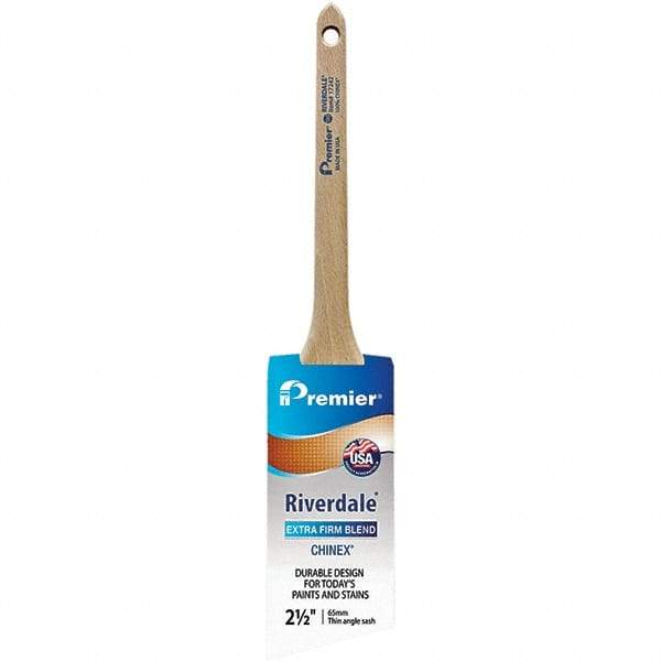 Premier Paint Roller - 2-1/2" Tapered Nylon Trim Brush - 2-11/16" Bristle Length, 8" Wood Sash Handle - Benchmark Tooling