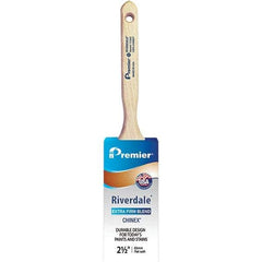 Premier Paint Roller - 2-1/2" Tapered Nylon Sash Brush - 2-15/16" Bristle Length, 7-1/2" Wood Sash Handle - Benchmark Tooling