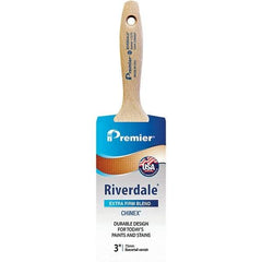 Premier Paint Roller - 3" Tapered Nylon Varnish Brush - 3-3/16" Bristle Length, 6" Wood Beavertail Handle - Benchmark Tooling