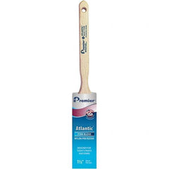 Premier Paint Roller - 1-1/2" Tapered Nylon/Polyester Sash Brush - 2-7/16" Bristle Length, 7" Wood Sash Handle - Benchmark Tooling