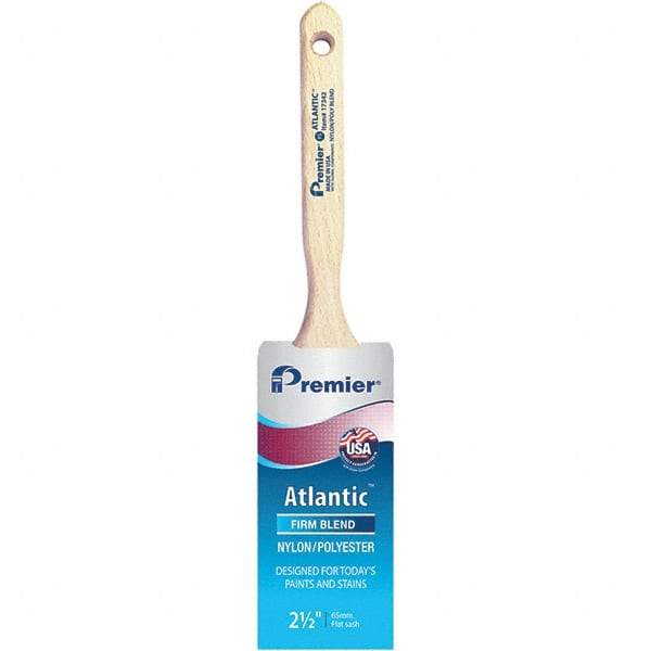 Premier Paint Roller - 2-1/2" Tapered Nylon/Polyester Sash Brush - 2-15/16" Bristle Length, 7-1/2" Wood Sash Handle - Benchmark Tooling