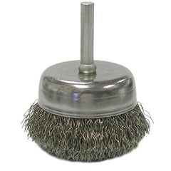 2″ Crimped Wire Utility Cup Brush, .0118″ Steel Fill, 1/4″ Stem - Benchmark Tooling