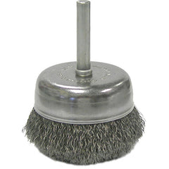 2″ Crimped Wire Utility Cup Brush, .008″ Steel Fill, 1/4″ Stem - Benchmark Tooling