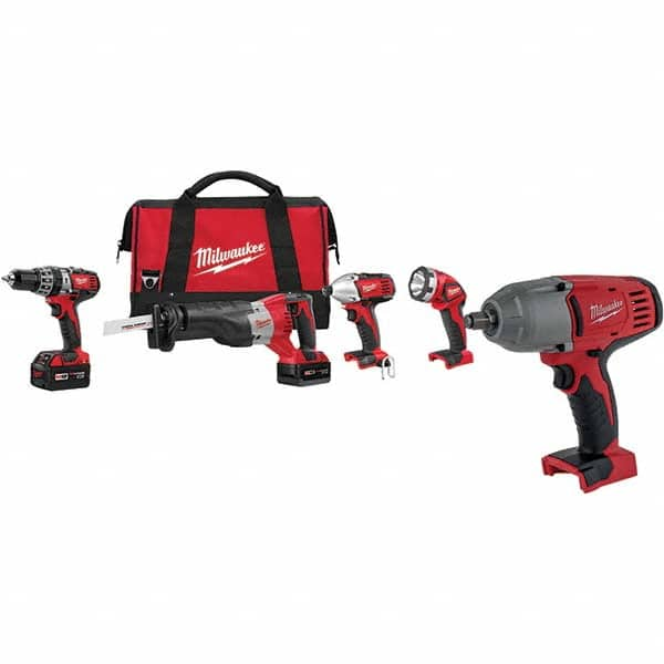 Milwaukee Tool - Cordless Tool Combination Kits Voltage: 18 Tools: 1/2" Hammer Drill; 1/4" Hex Impact Driver; Sawzall Reciprocating Saw - Benchmark Tooling