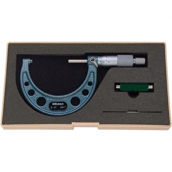 Mitutoyo - Mechanical Outside Micrometers Minimum Measurement (Decimal Inch): 2.0000 Maximum Measurement (Decimal Inch): 3.0000 - Benchmark Tooling