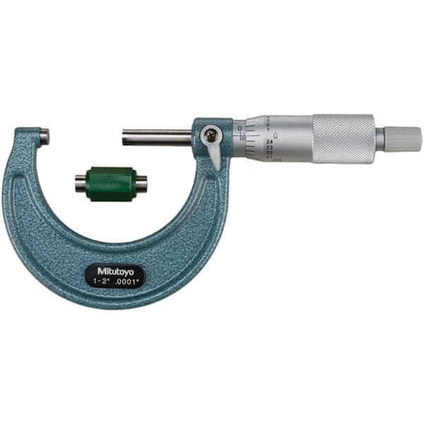 Mitutoyo - Mechanical Outside Micrometers Minimum Measurement (Decimal Inch): 1.0000 Maximum Measurement (Decimal Inch): 2.0000 - Benchmark Tooling