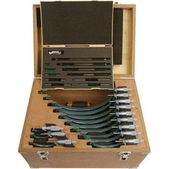 Mitutoyo - Mechanical Outside Micrometer Sets Minimum Measurement (Inch): 0 Maximum Measurement (Inch): 12.0000 - Benchmark Tooling