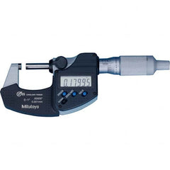 Mitutoyo - Electronic Outside Micrometers Type: Coolant-proof Minimum Measurement (Decimal Inch): 0.0000 - Benchmark Tooling