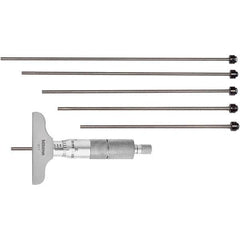 Mitutoyo - Mechanical Depth Micrometers Minimum Measurement (Decimal Inch): 0 Maximum Measurement (Decimal Inch): 6.00 - Benchmark Tooling