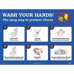 NMC - "Wash Your Hands! - The Easy Way to Prevent Illness", 24" Wide x 18" High, Paper Safety Sign - Benchmark Tooling