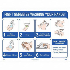 NMC - "Fight Germs By Washing Your Hands!", 24" Wide x 18" High, Paper Safety Sign - Benchmark Tooling