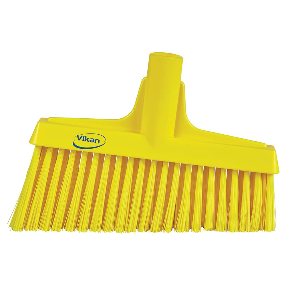 Angled Brooms; Handle Connection Type: Threaded; Brush Width (Decimal Inch): 10.2000; Bristle Material: Polyester; Bristle Color: Tan; Flagged: No; FSIS Approved: No; Water Resistant: Yes; Locking Handle: No; Recommended Handle: 29606; Thickness (Inch): 2