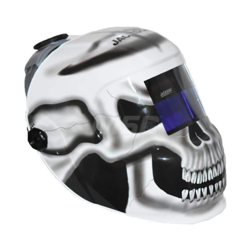 Welding Helmet: Black & White, Nylon, Shade 10