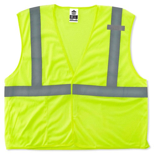 8210HL Econo Vest Lime L/ XL Hook & Loop Glowear - Benchmark Tooling