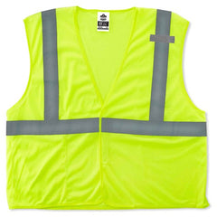 8210HL Econo Vest Lime L/ XL Hook & Loop Glowear - Benchmark Tooling