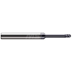 Ball End Mill: 0.031″ Dia, 0.047″ LOC, 6 Flute, Solid Carbide 2-1/2″ OAL, 1/4″ Shank Dia, 37 ° Helix, AlTiN Nano Coated, Single End