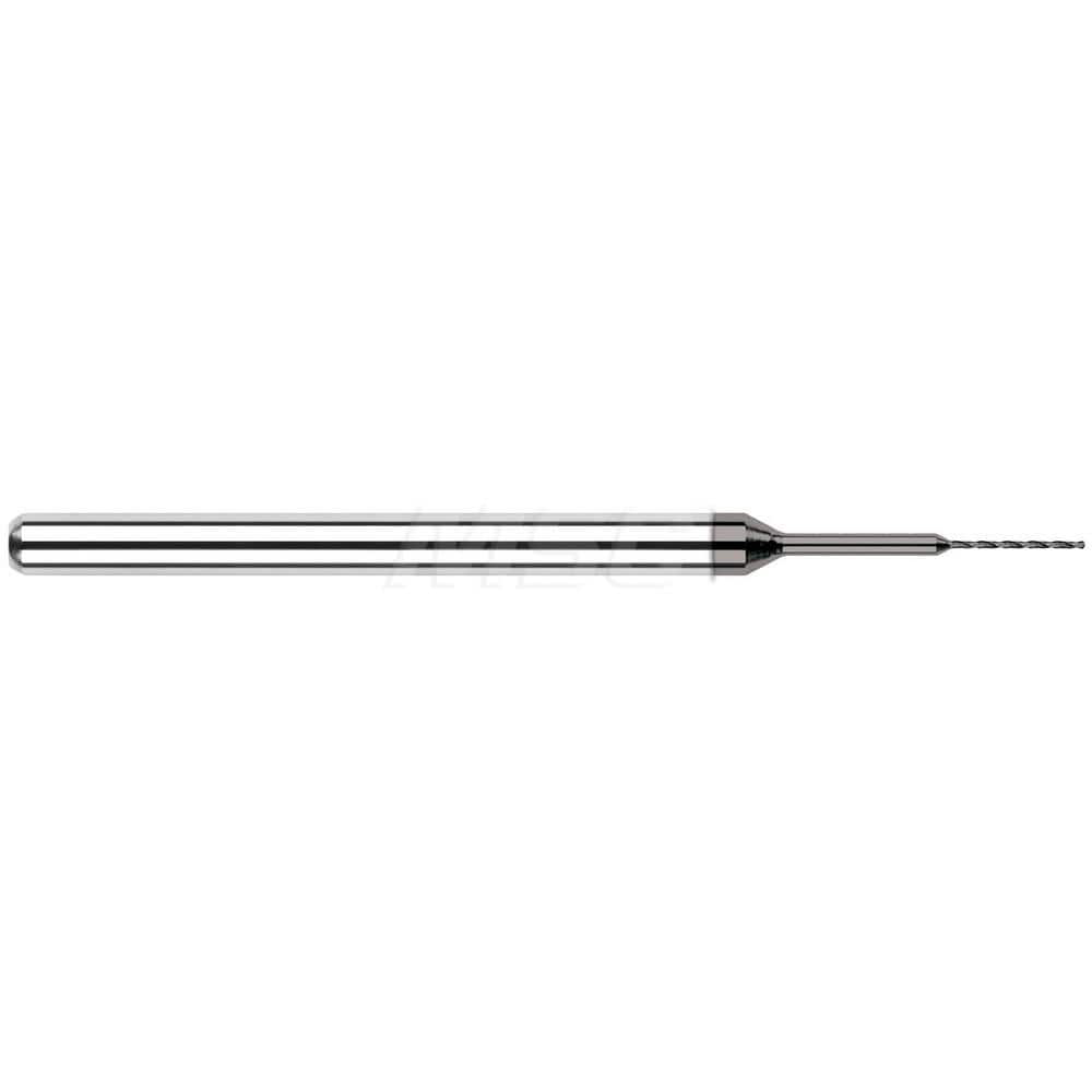 Micro Drill Bit: 0.01″ Dia, 130 °, Solid Carbide Amorphous Diamond Finish, RH Cut, Spiral Flute