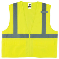 8220Z Standard Vest Lime L/ XL Zipper Glowear - Benchmark Tooling